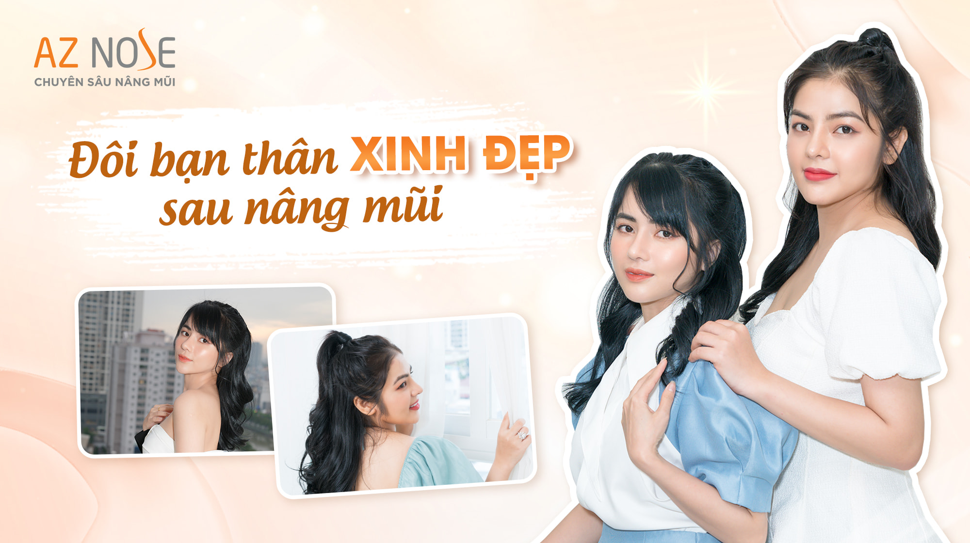 Đôi bạn thân cùng nhau xinh đẹp sau nâng mũi